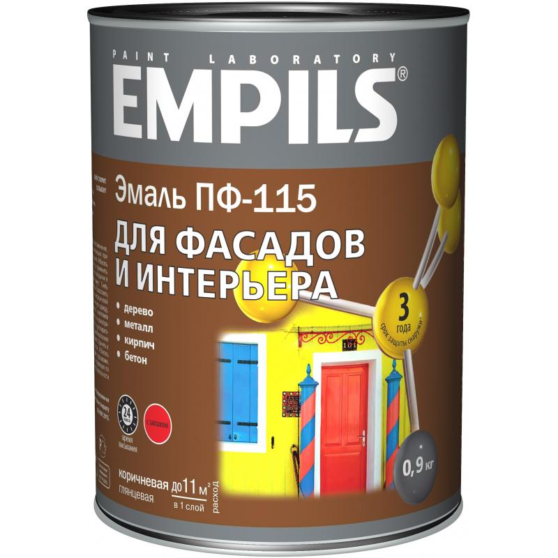 Эмаль ПФ-115 Empils PL глянцевая цвет коричневый 0.9 кг
