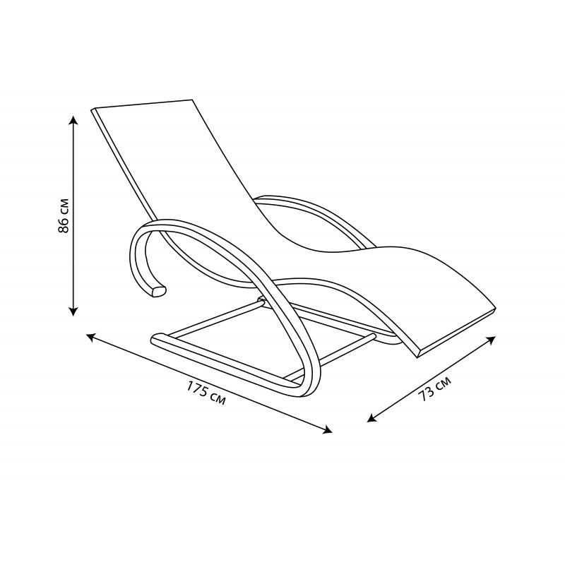 Шезлонг-качалка Ницца 155x73x86 см полиротанг коричневый