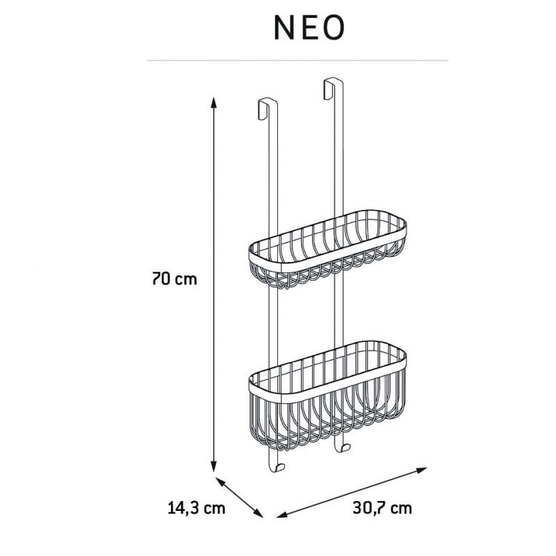 Полка для душевой кабины Sensea Neo подвесная двухъярусная цвет хром