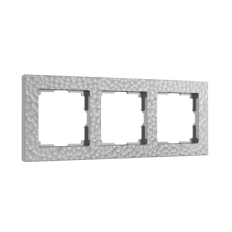 Рамка для розеток и выключателей Werkel Hammer W0032406 3 поста цвет серебряный