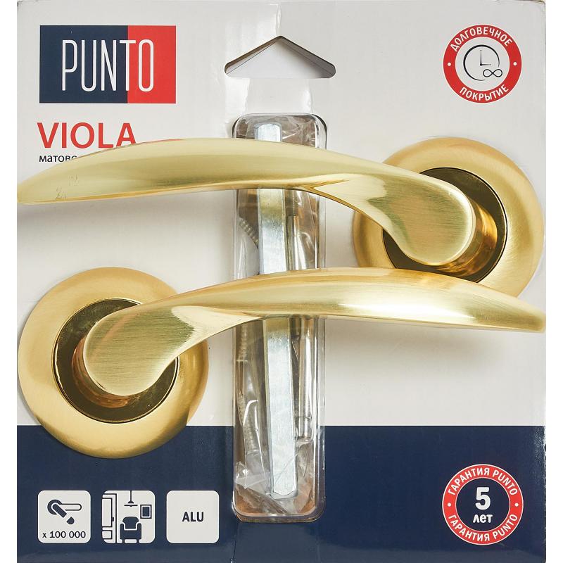 Дверные ручки Punto Viola, без запирания, цвет матовое золото
