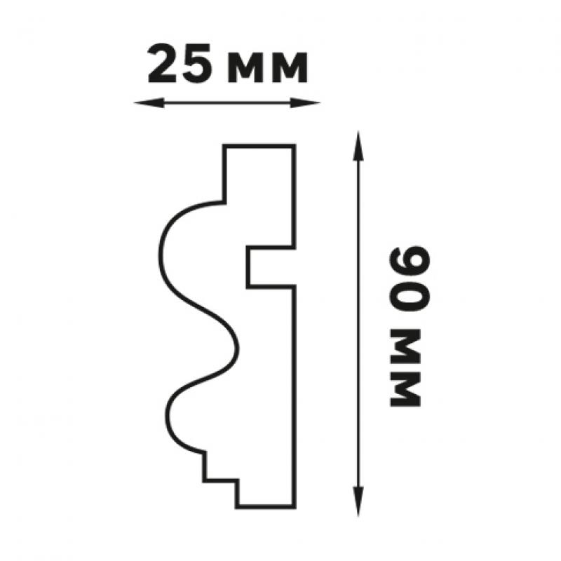 Молдинг полистирол Плинтэкс M белый 90x25x2000 мм