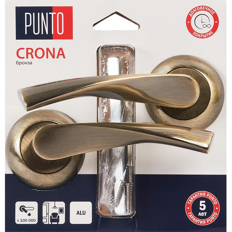 Дверные ручки Punto Crona, без запирания, цвет бронза