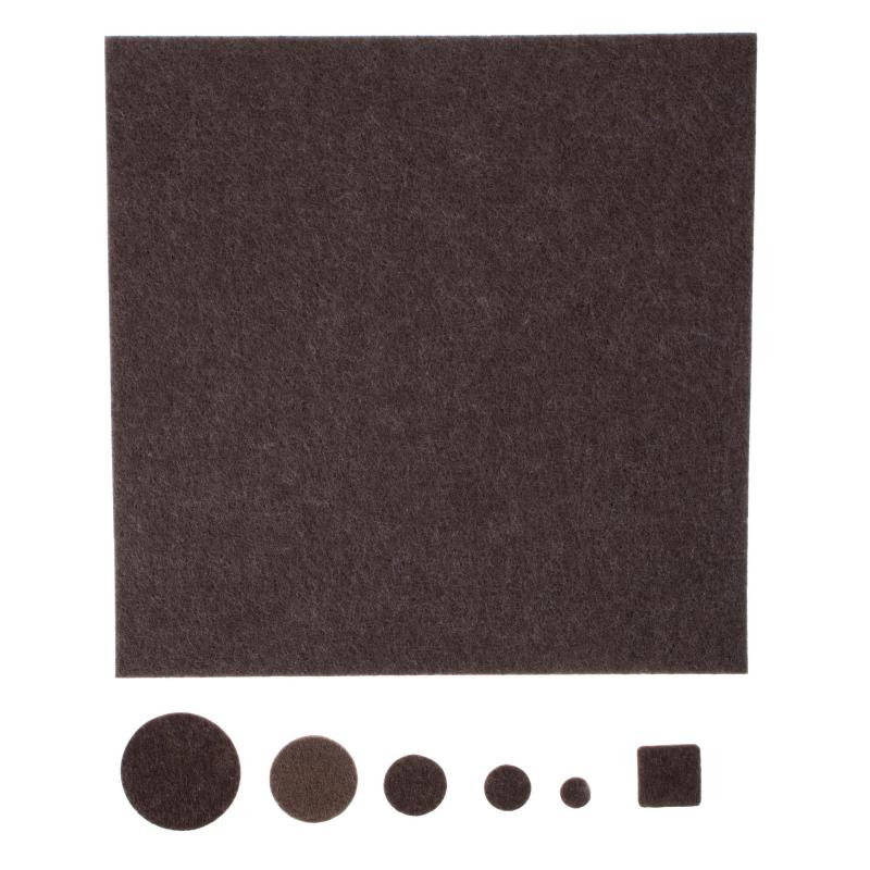 Набор накладок защитных для мебели фетр цвет коричневый 175 шт.
