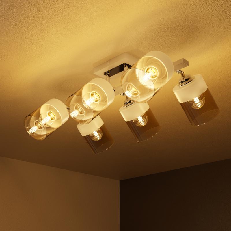 Люстра потолочная Inspire Amber 6 ламп 18 м² цвет белый