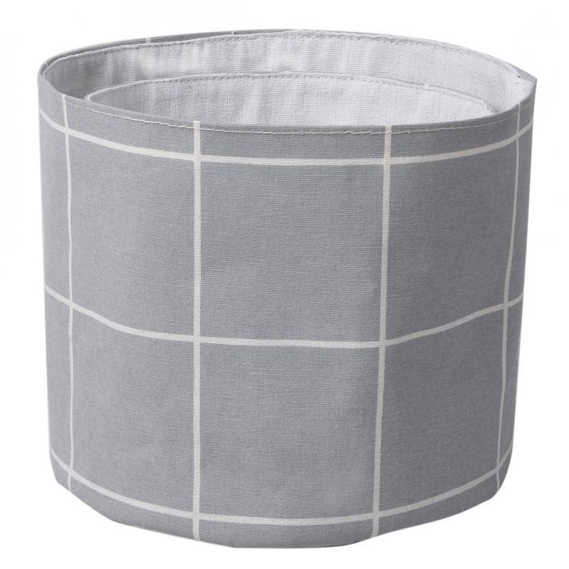 Набор корзин Sensea Textile Neo Grid 21x18x21 см цвет серый, 2 шт.