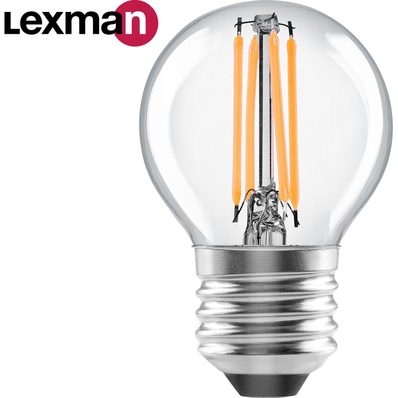 Шам жарықдиодты Lexman E27 220-240 В 4 Вт шар мөлдір 400 лм жылы ақ жарық