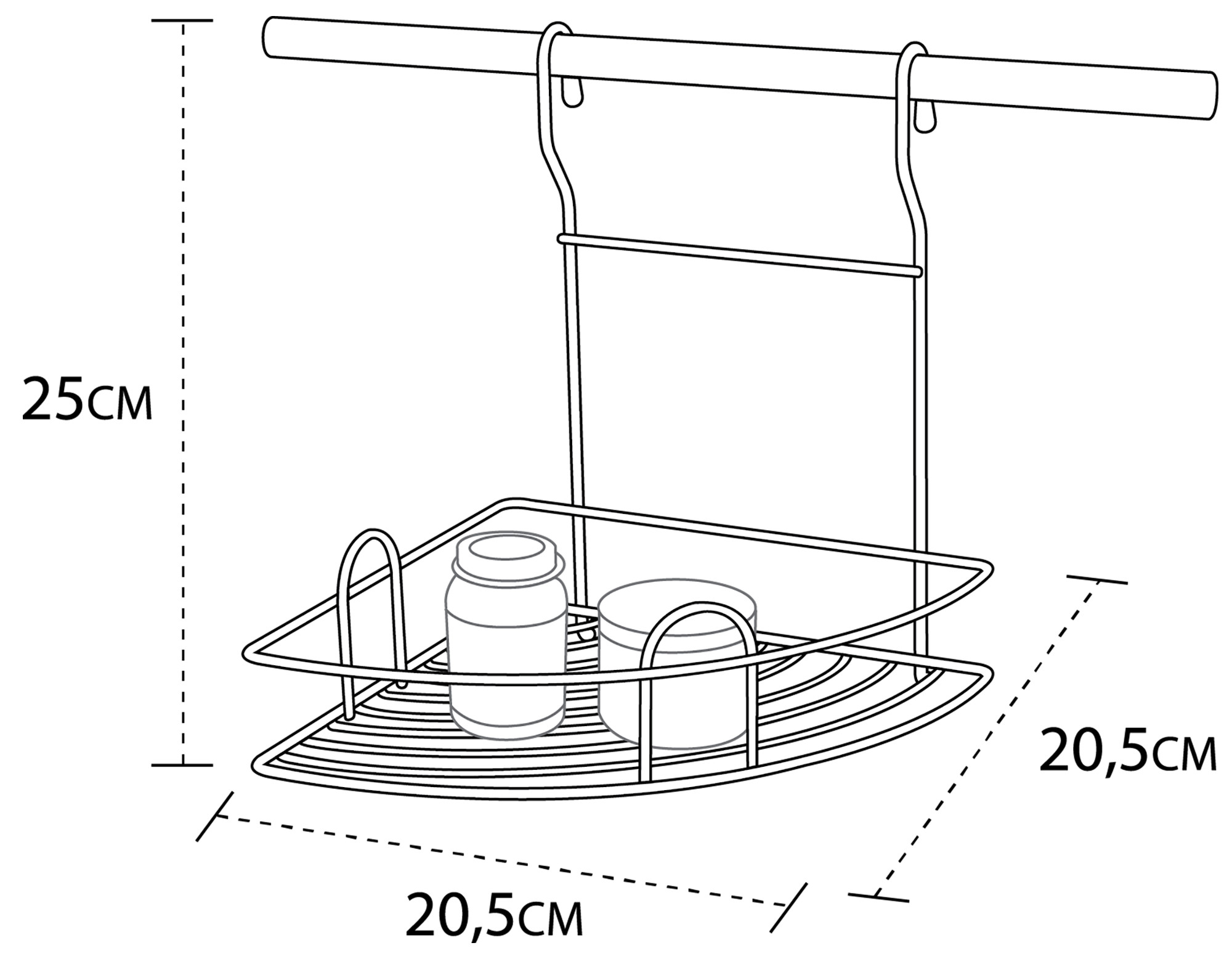 Полка двухъярусная универсальная Delinia 30x14.5x34 см, хром