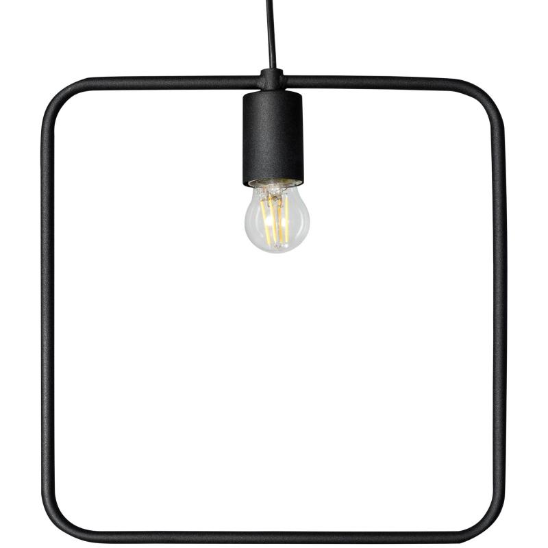Подвесной светильник Vitaluce Kvadrat 1 лампа 3м² Е27 цвет черный матовый
