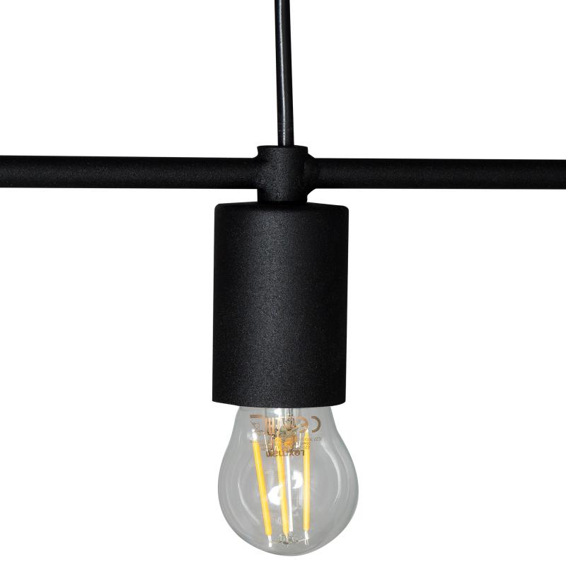 Подвесной светильник Vitaluce Kvadrat 1 лампа 3м² Е27 цвет черный матовый