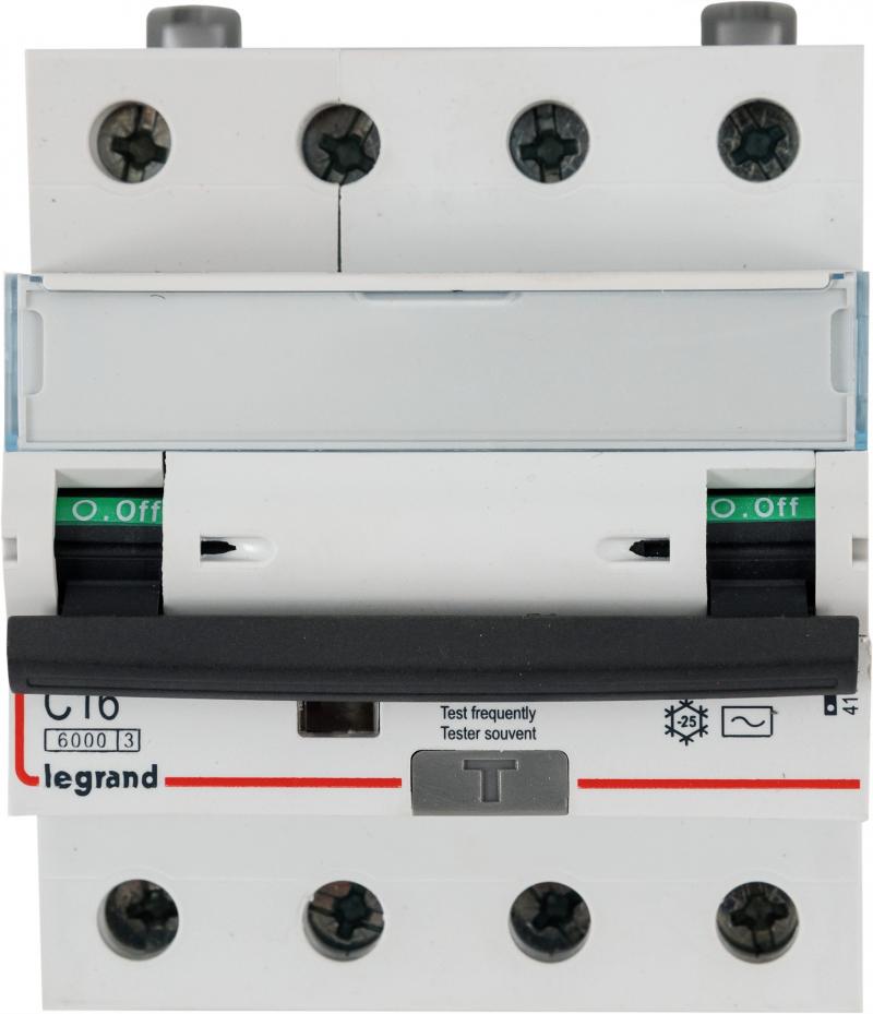 Автоматический выключатель дифференциального тока Legrand DX3 4P C16 A 30 мА 6 кА AC 411186