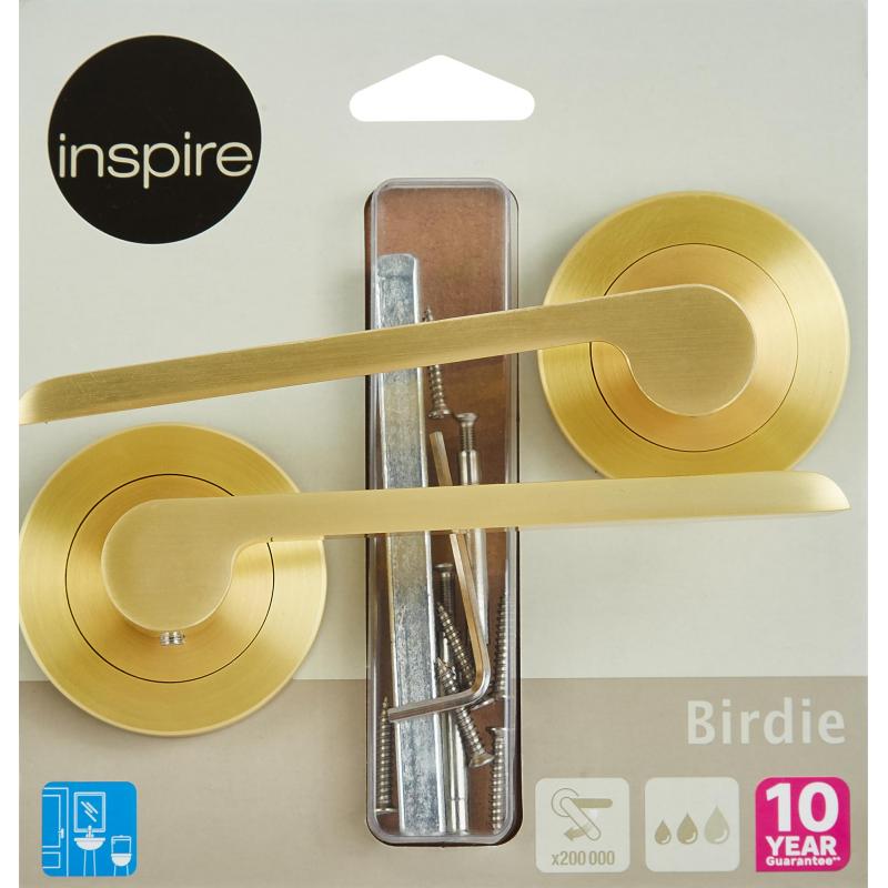 Дверные ручки Inspire Birdie алюминий без запирания цвет латунь матовая