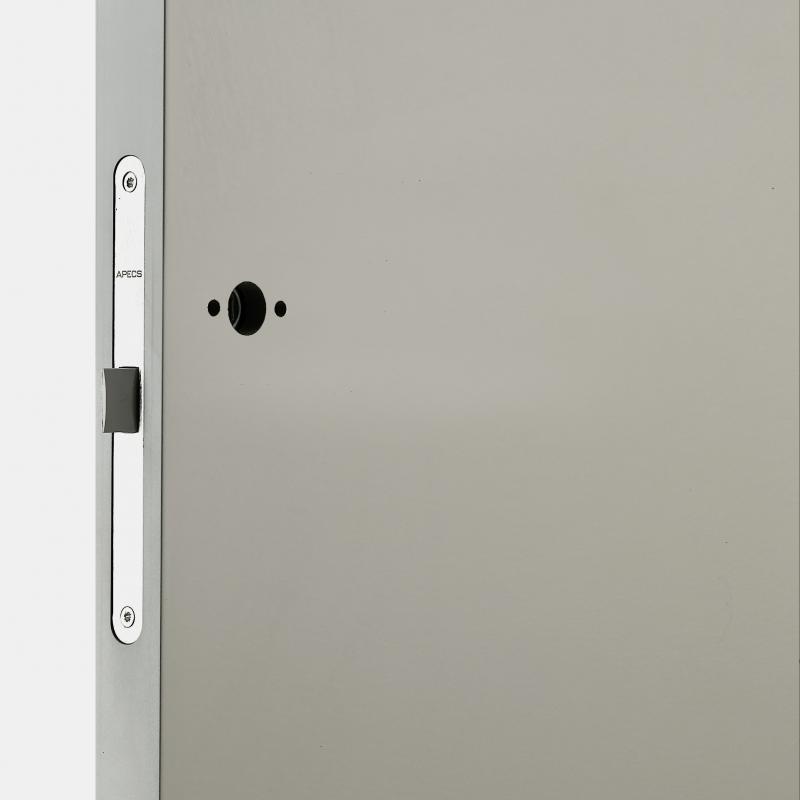 Дверь межкомнатная Гладкая глухая эмаль цвет грей 70х200 см (с замком в комплекте)