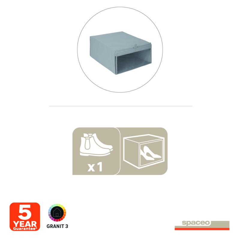 Коробка для обуви Spaceo 28x15x35 см нетканый цвет гранит
