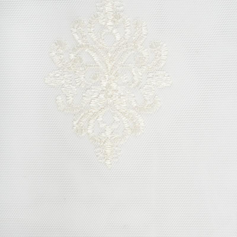 Тюль с вышивкой «Короны» сетка 290 см цвет кремовый