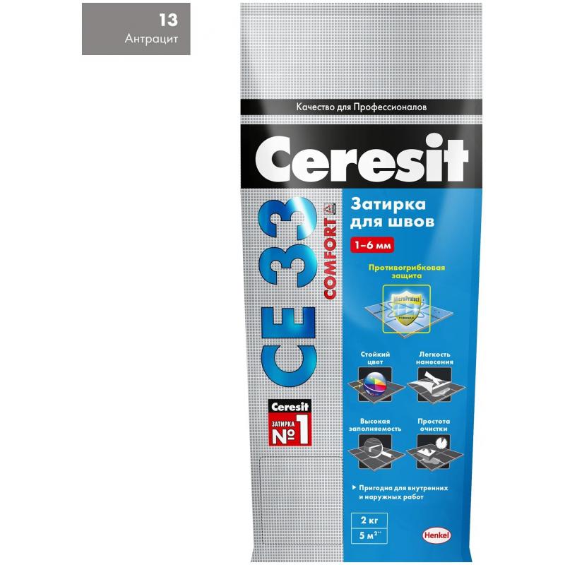 Цемент сылақ Ceresit Comfort  CE 33 түсі антрацит  2 кг