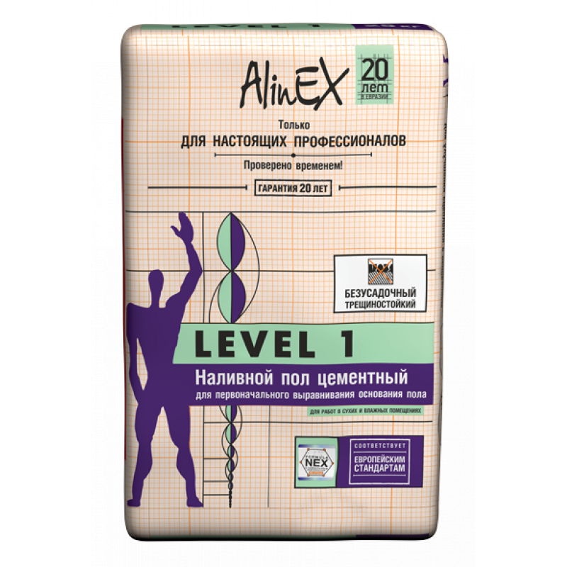 Наливной пол AlinEX Level 1 25 кг