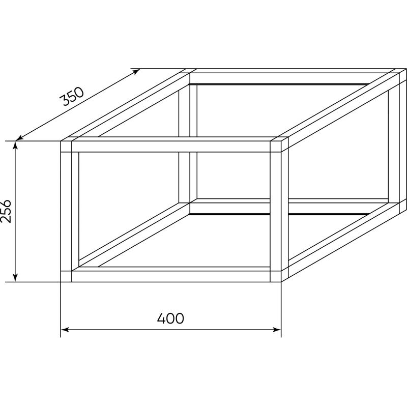 Полка-каркас для кухни 25.6x35x40 см алюминий/стекло