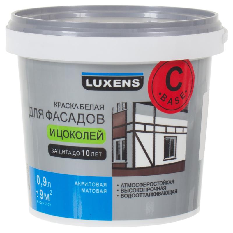 Краска для фасадов и цоколей Luxens матовая прозрачная база С 0.9 л
