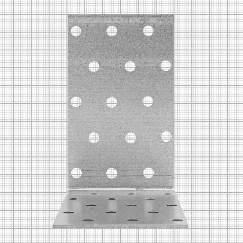 Угол крепежный равносторонний KUR 100x100x60x1.8 оцинкованная сталь цвет серый