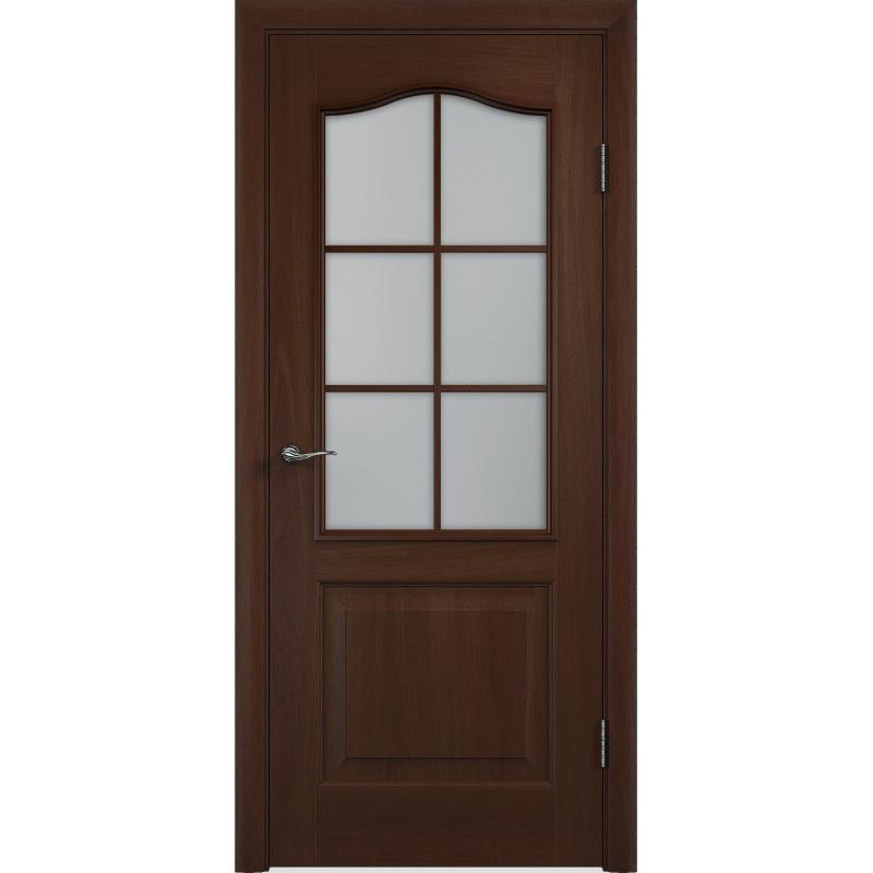 Дверь межкомнатная Антик остеклённая ПВХ ламинация цвет итальянский орех 80x200 см