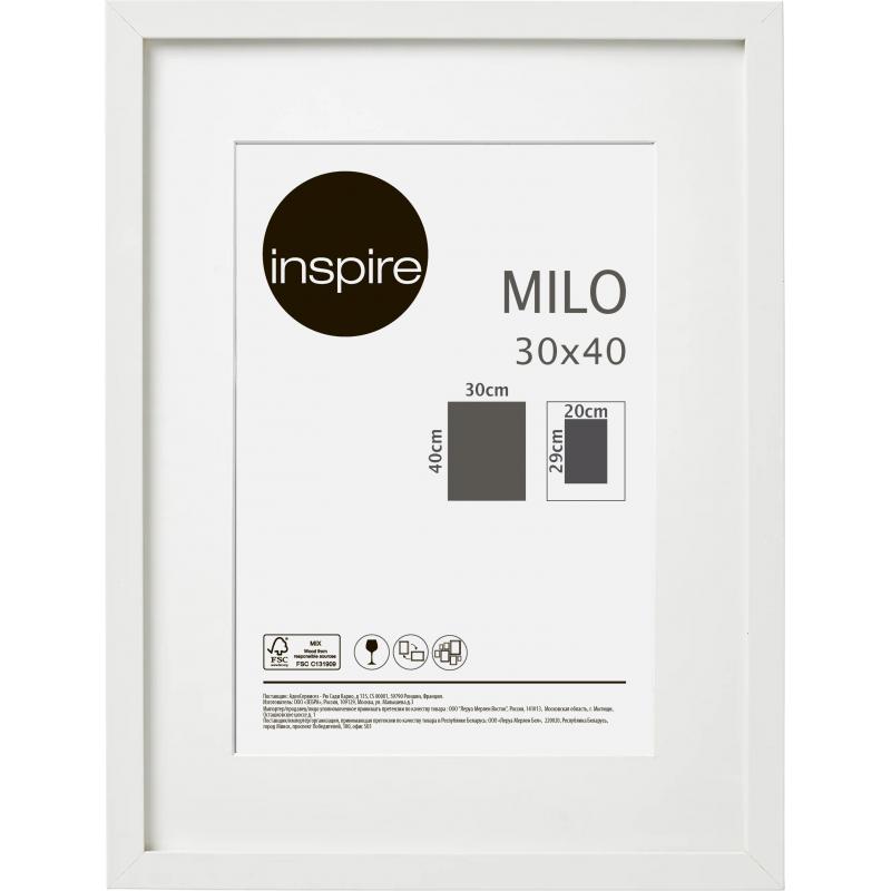 Рамка Inspire Milo, 30x40 см, түсі ақ