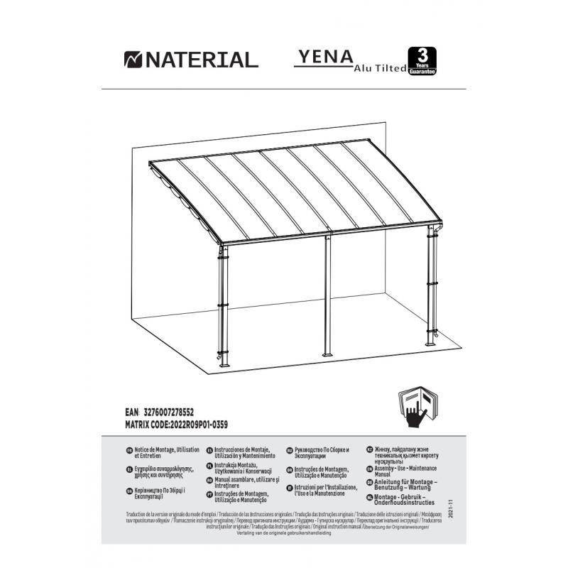 Пергола Naterial Yena 342x374x400 см серый антрацит