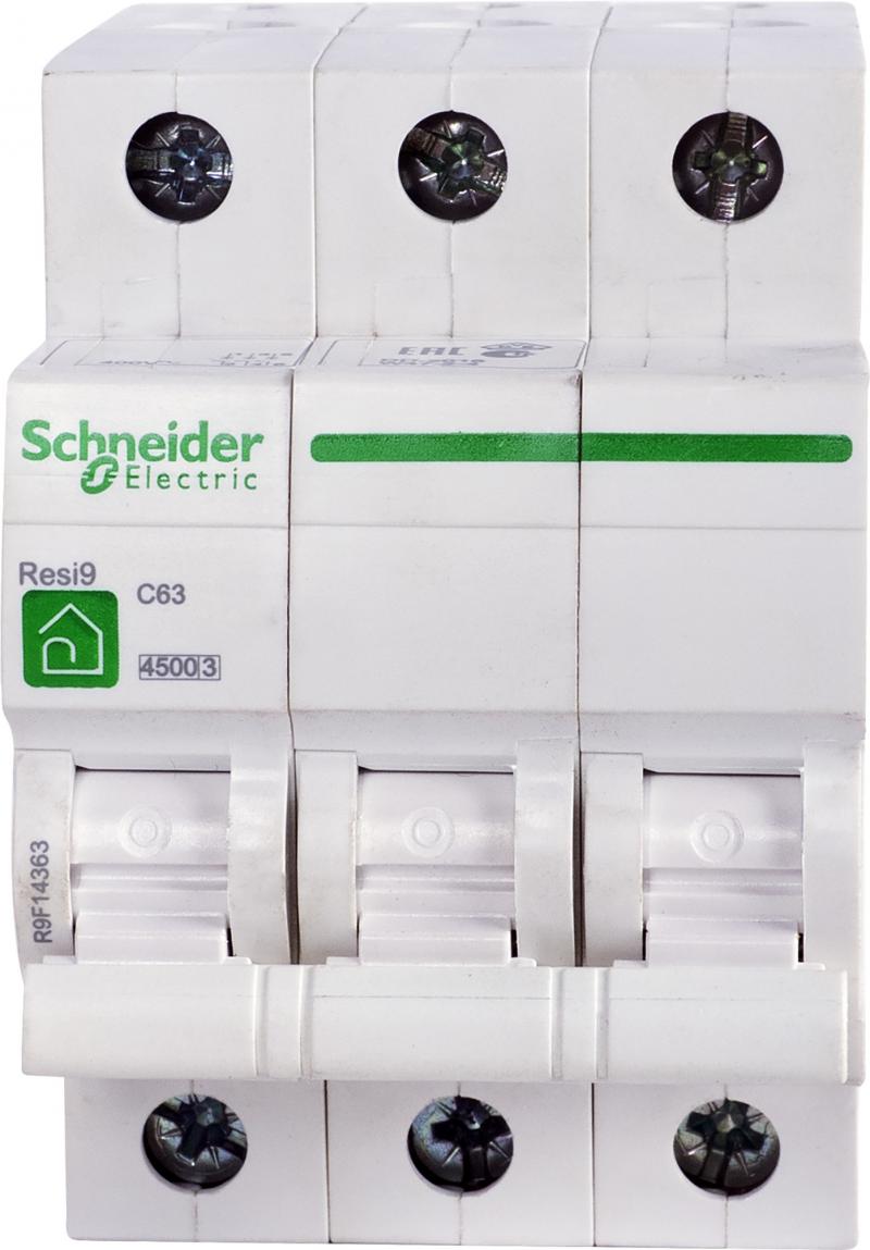 Автоматический выключатель Schneider Electric Resi9 3P 63 A 4.5 кА C