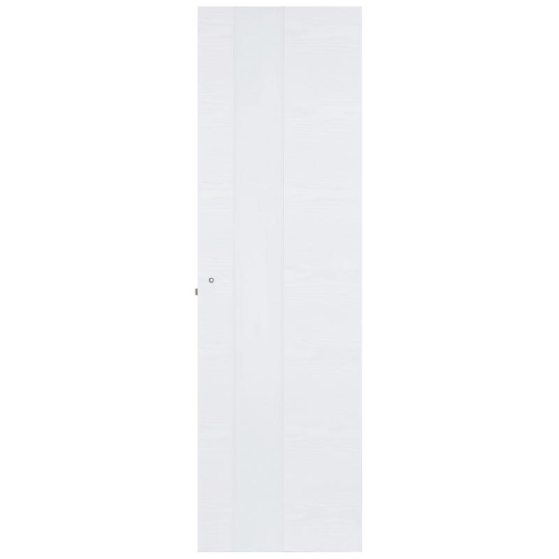 Дверь межкомнатная Модерн остеклённая шпон натуральный цвет белый ясень 60x200 см (с замком и петлями)