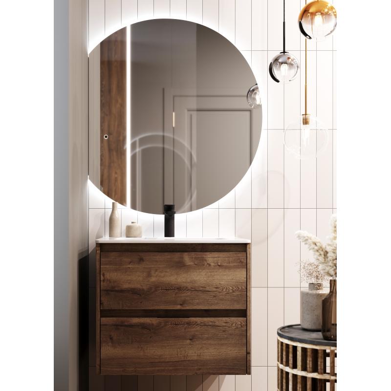Зеркало для ванной Omega Glass Эклипс SD45 с подсветкой 78x90 см 1/2 круга