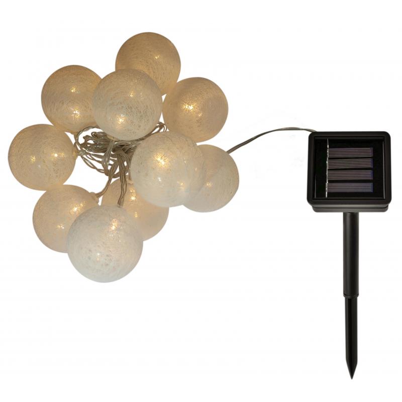 Гирлянда жарықдиодты шариктер Inspire Hinu күн сәулелік батареямен жұмыс істейді 10 LED түсі ақ