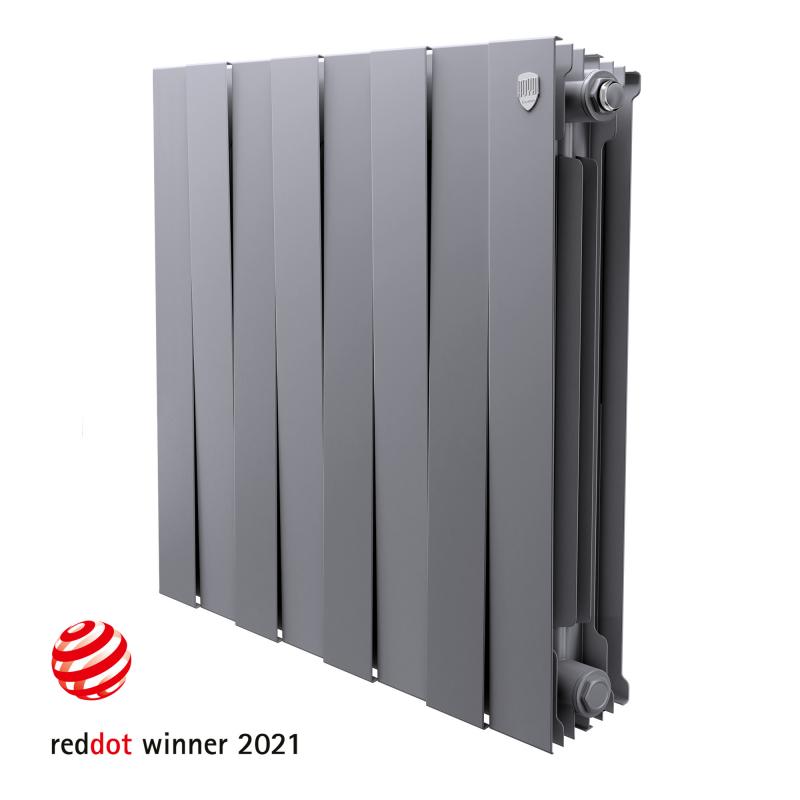 Радиатор Royal Thermo Pianoforte 500/100 биметалл 8 секций боковое подключение цвет серый