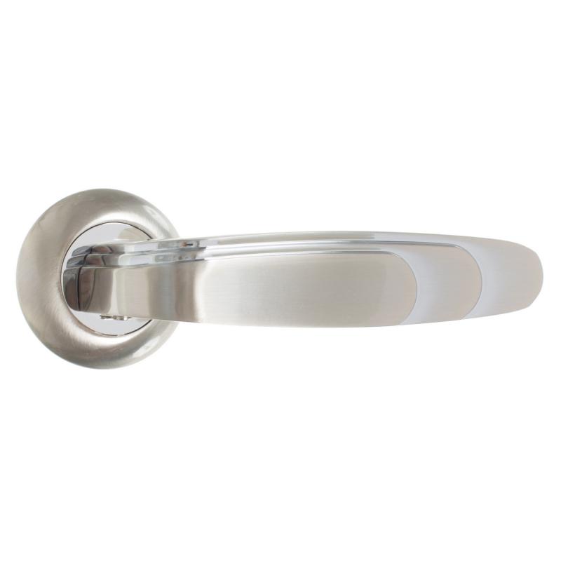 Ручка дверная на розетке WING RM/HD SN/CP-3, цвет матовый никель/хром