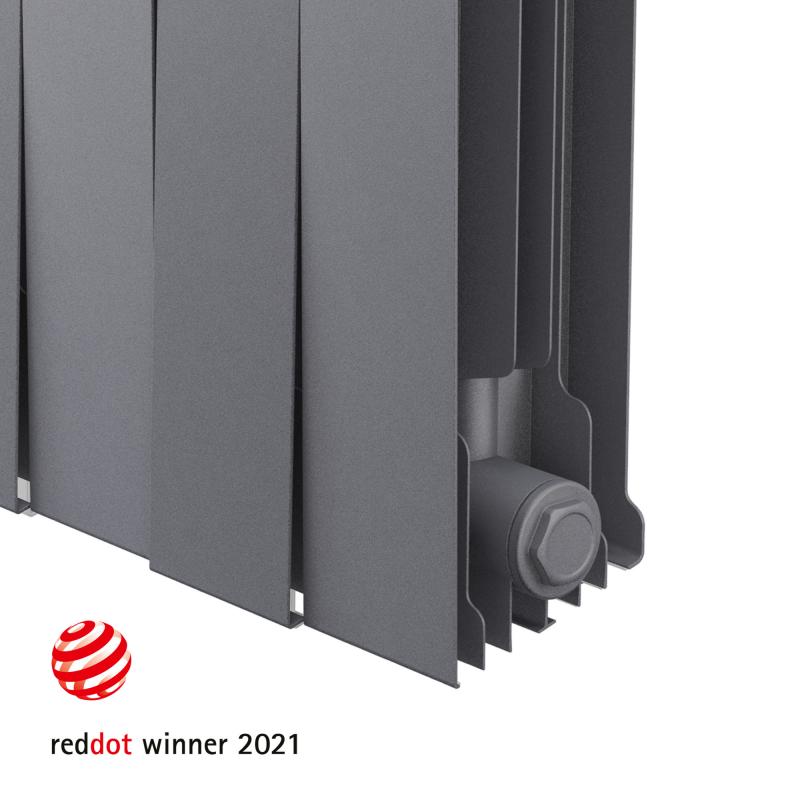 Радиатор Royal Thermo Pianoforte 500/100 биметалл 6 секций боковое подключение цвет серый