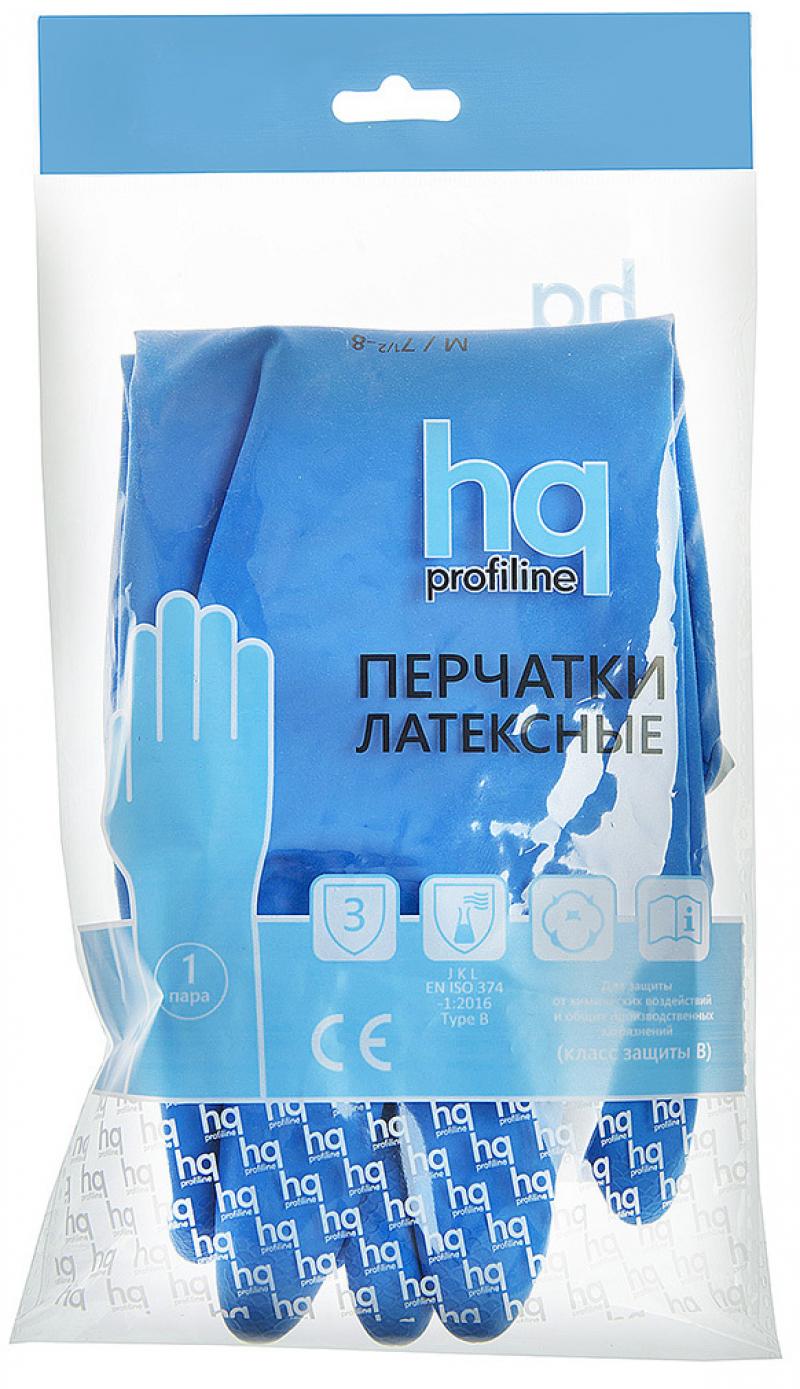 Перчатки латексные HQ Profiline размер M цвет синий