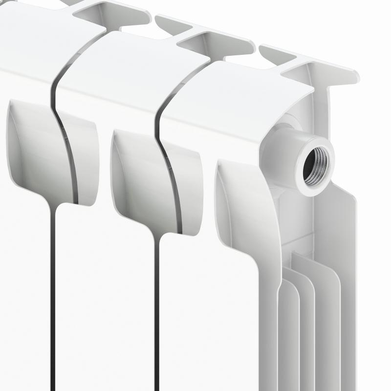 Радиатор Rifar Monolit 500/100 биметалл 8 секций боковое подключение цвет белый
