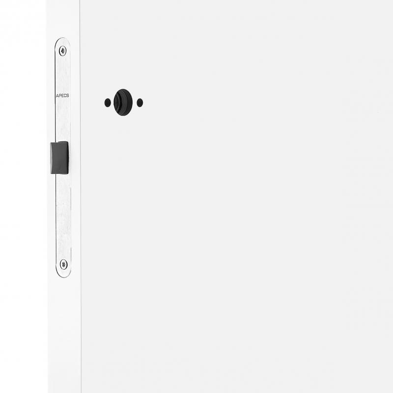 Дверь межкомнатная Гладкая глухая эмаль цвет белый 90x200 см (с замком в комплекте)