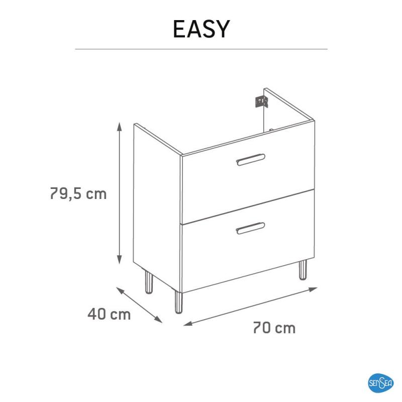 Тумба раковина астына едендік Sensea Easy 70 см  екі тартпамен түсі ақ