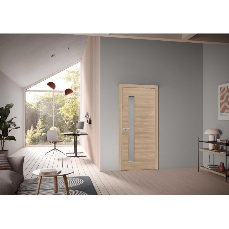 Дверь межкомнатная остекленная с замком и петлями в комплекте 80x200 см Hardflex цвет коричневый