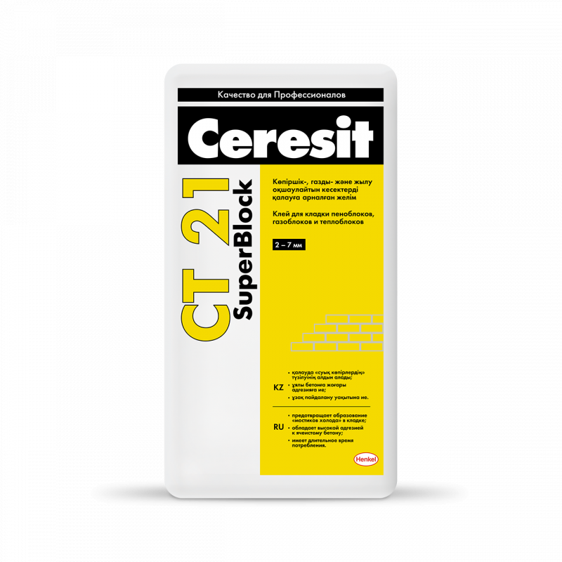 Ұяшықты бетонға арналған желім Ceresit CT 21, 25 кг