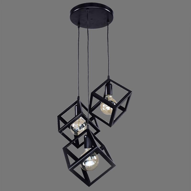 Светильник подвесной КС30103/3P, под 3 лампы, 9 м², цвет чёрный
