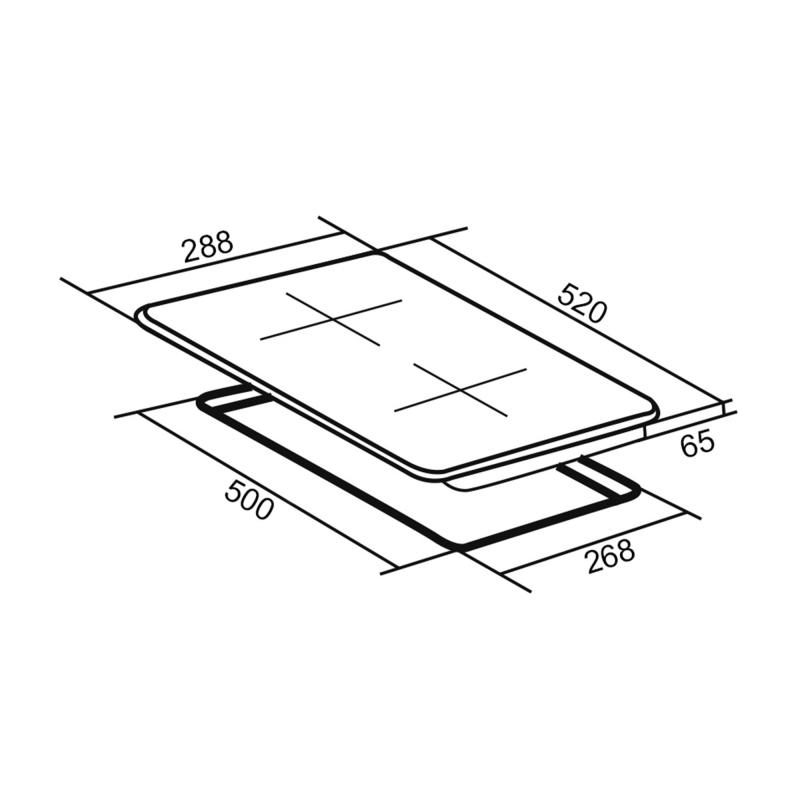 Варочная панель индукционная ORE I30 2 конфорки 29х52 см цвет чёрный