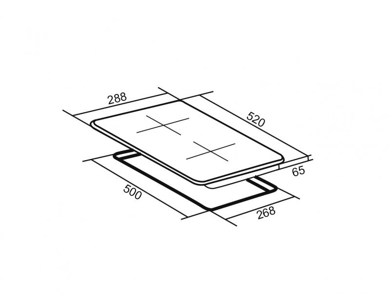 Варочная панель индукционная ORE I30 2 конфорки 29х52 см цвет чёрный