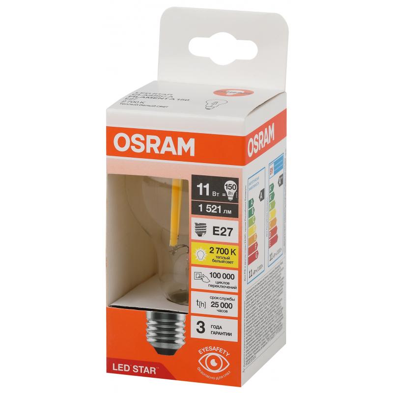 Лампа светодиодная Osram А E27 220/240 В 11 Вт груша 1521 лм теплый белый свет