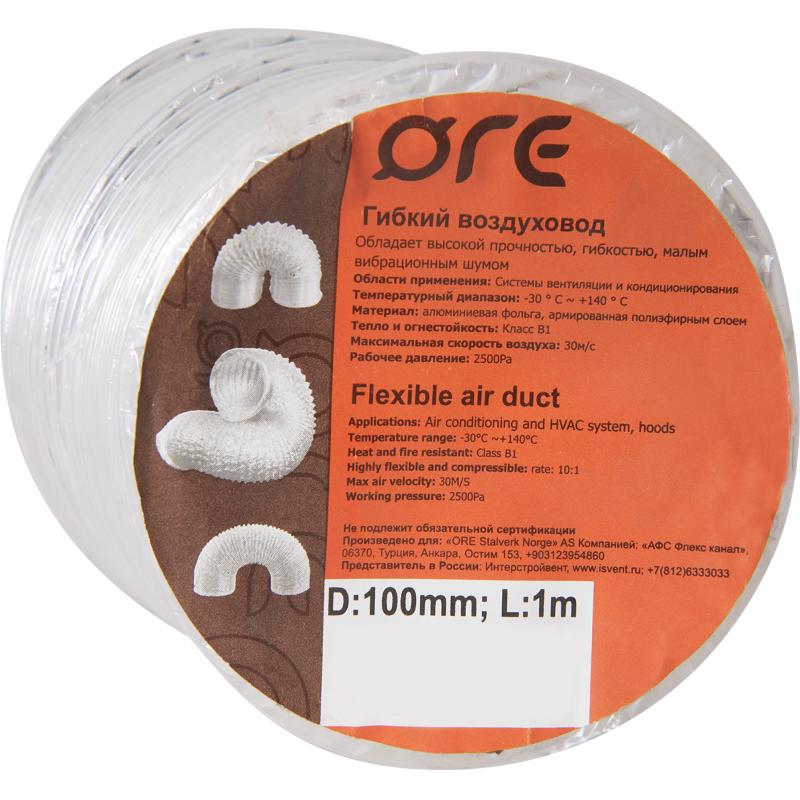 Воздуховод гибкий Ore D100 1 м пластик