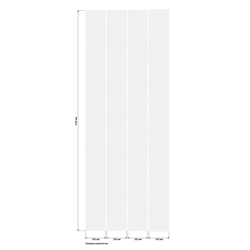 Стеновая панель ПВХ Бьянко 2700х250х8 мм 0.675 м²