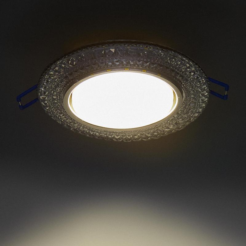 Светильник точечный встраиваемый Italmac с LED-подсветкой под отверстие 85 мм, 5 м², цвет прозрачный