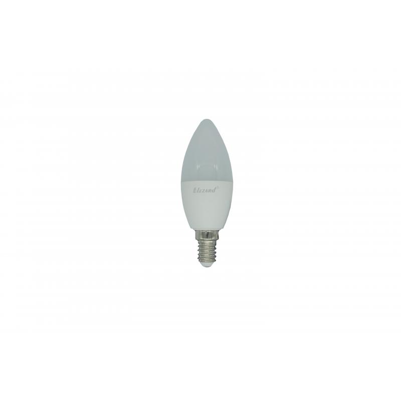 Лампа светодиодная Lezard E14 220 В 9 Вт свеча матовая холодный белый свет