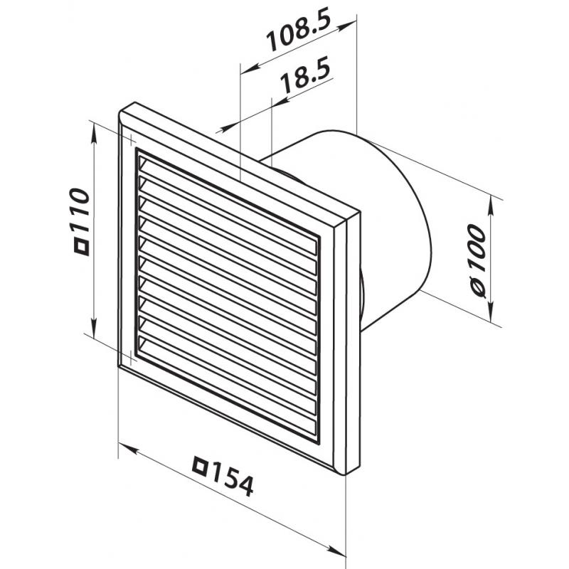 Вентилятор осевой вытяжной Вентс К1 D100 мм 34 дБ 95 м³/ч цвет белый