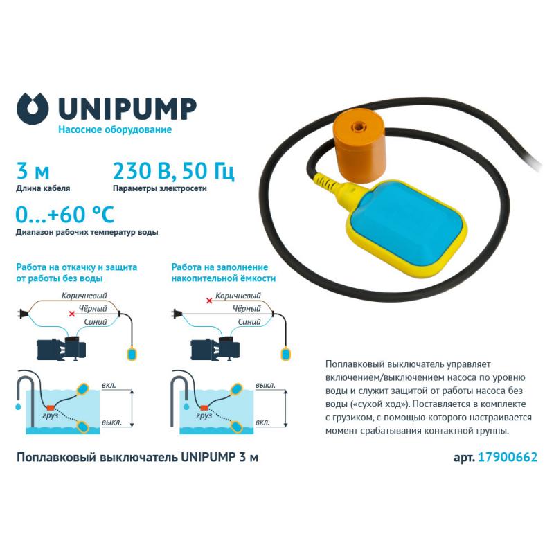 Поплавковый выключатель Unipump 3 м